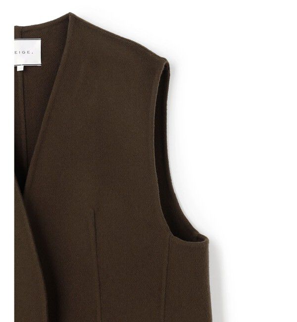 BEIGE,「BOW / ウールリバー ノーカラージレ」|ベスト・ジレ|