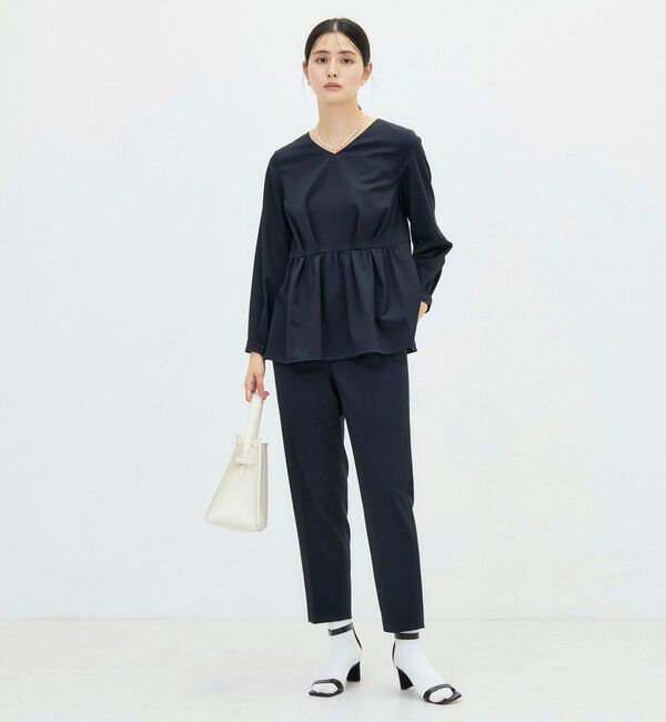 NOLLEY'S「《セットアップ対応》ウォッシャブルハイスペックTRペプラムブラウス」|シャツ・ブラウス|