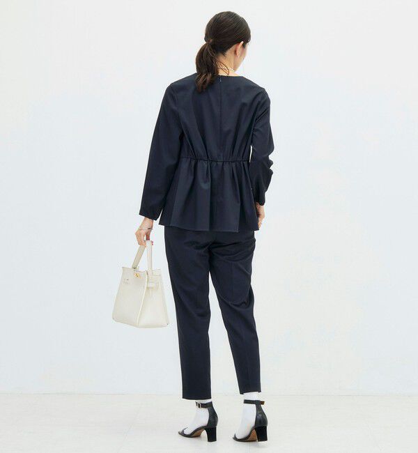 NOLLEY'S「《セットアップ対応》ウォッシャブルハイスペックTRペプラムブラウス」|シャツ・ブラウス|