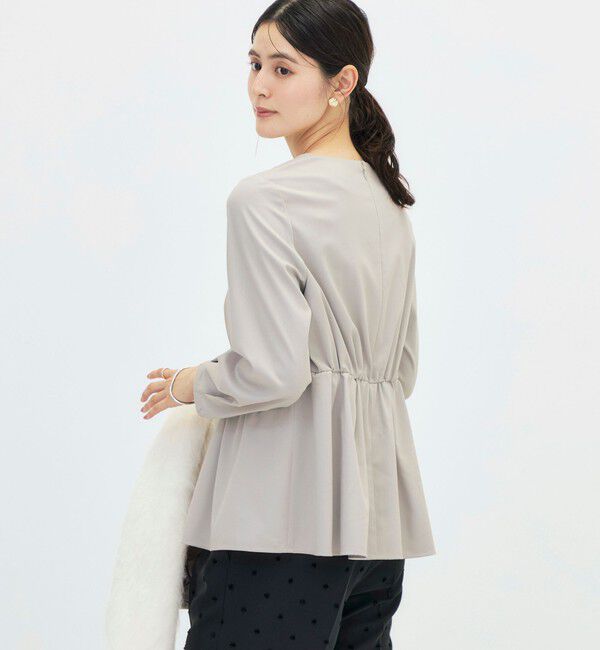 NOLLEY'S「《セットアップ対応》ウォッシャブルハイスペックTRペプラムブラウス」|シャツ・ブラウス|