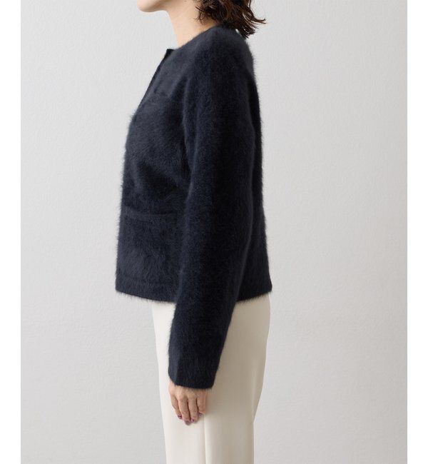  「カシミヤ混ファークルーネックニットジャケット〈WEB限定カラーあり〉」|ニット・セーター|