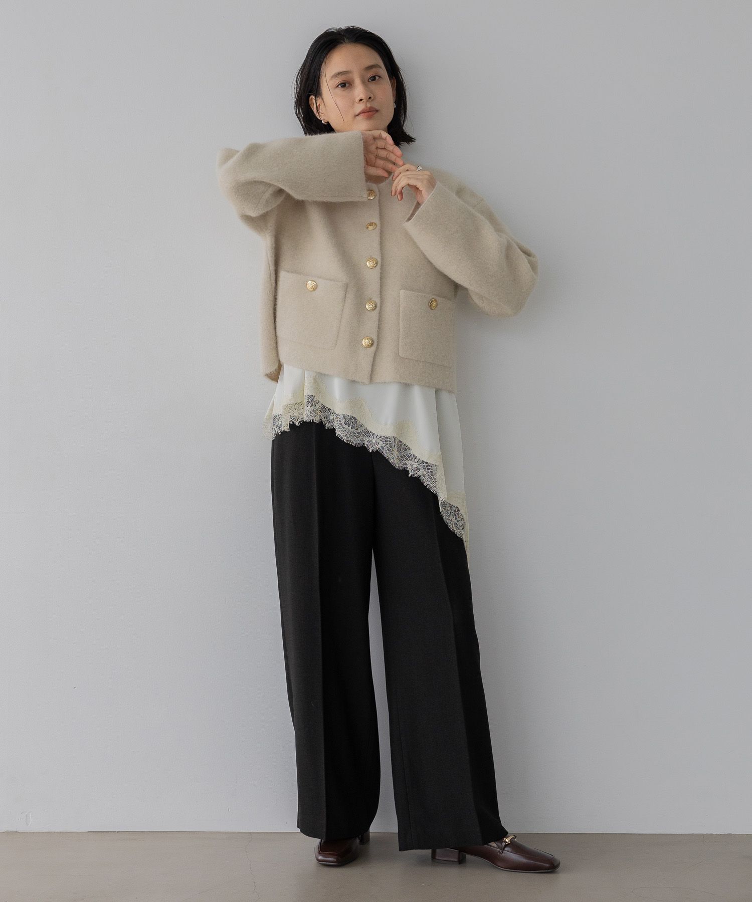 A part by 「 【オンオフ兼用/Sサイズ展開】ウールライクストレートパンツ」|スラックス|