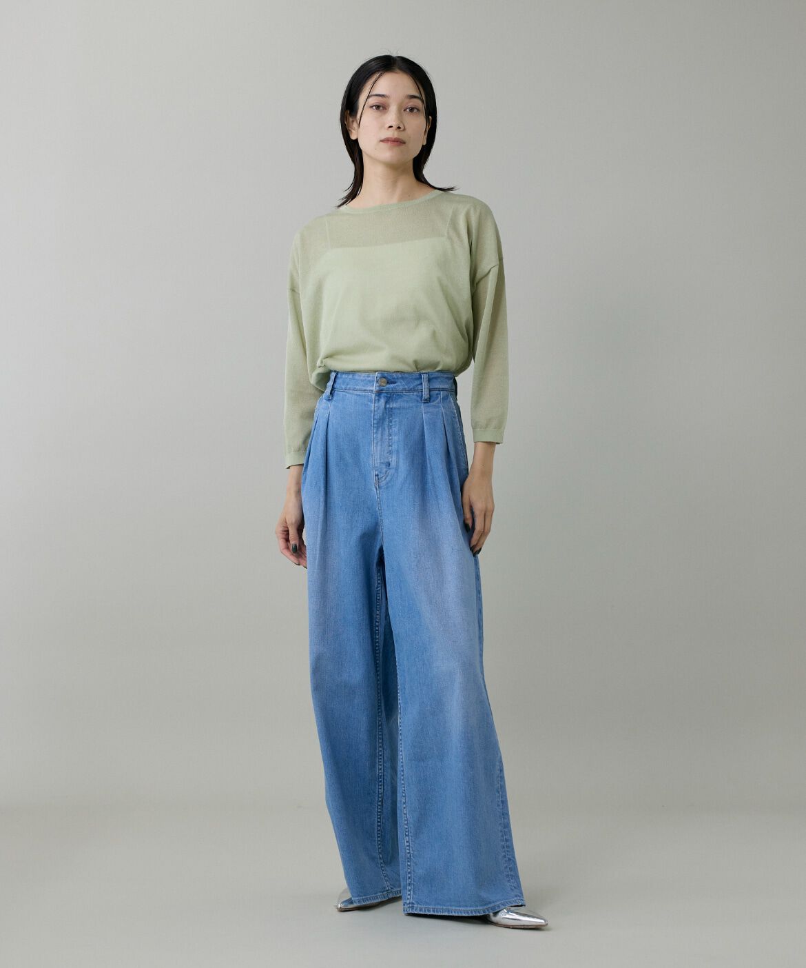 INED「INED別注 ツータックワイドデニム Lemongrass《Healthy DENIM》」|デニム|