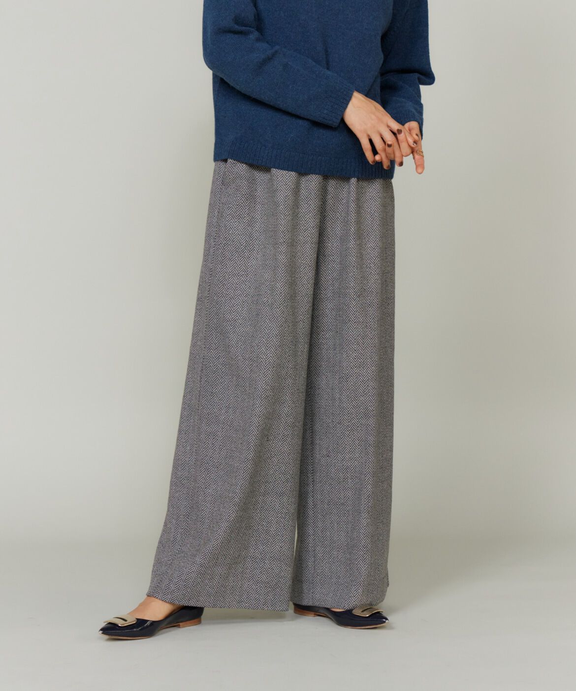 Le Souk「ヘリンボーンストレートワイドパンツ」|その他|