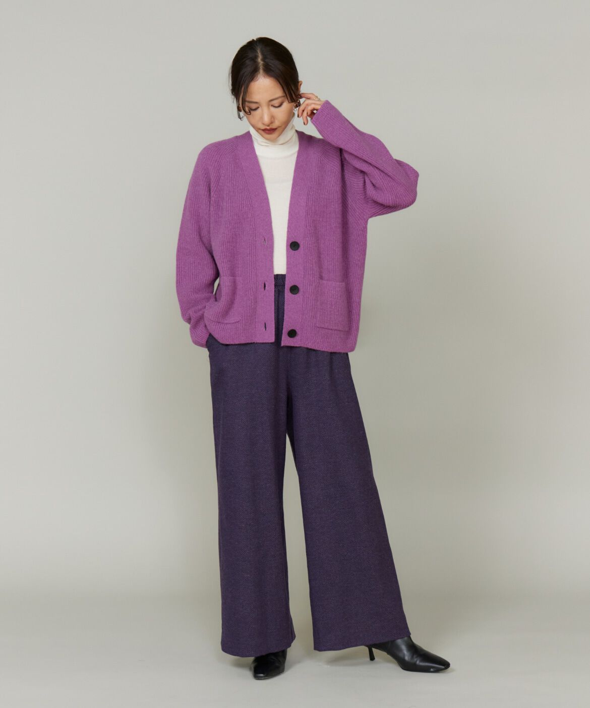 Le Souk「ヘリンボーンストレートワイドパンツ」|その他|
