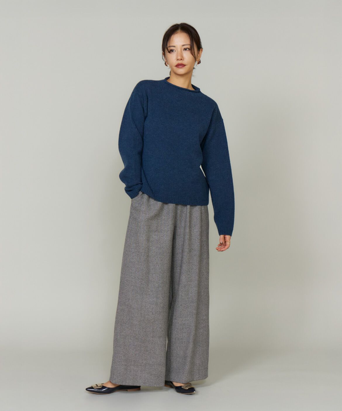 Le Souk「ヘリンボーンストレートワイドパンツ」|その他|