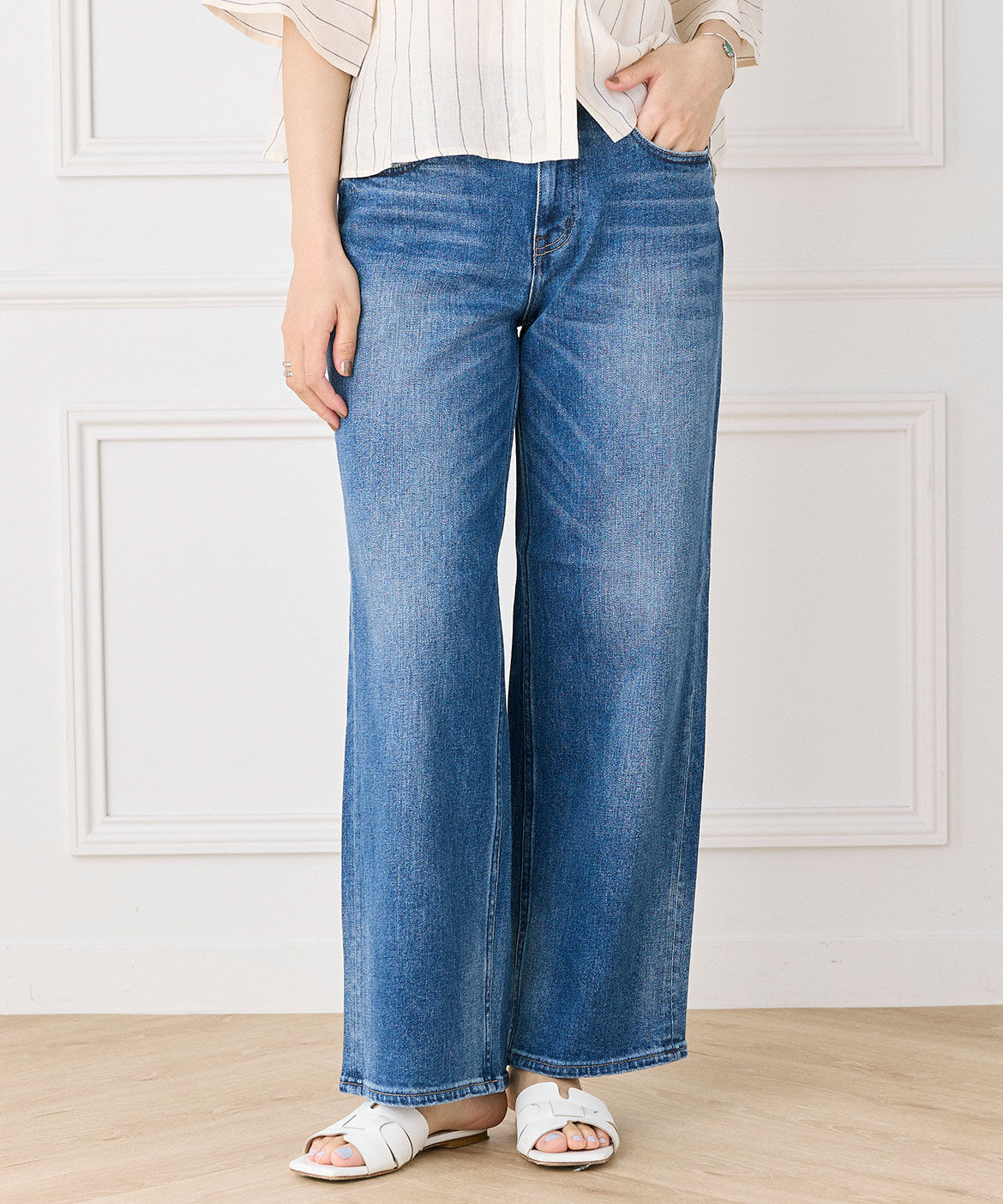 INED「スリムストレートデニム Pink Pepper Midrise《Healthy DENIM》」|デニム|