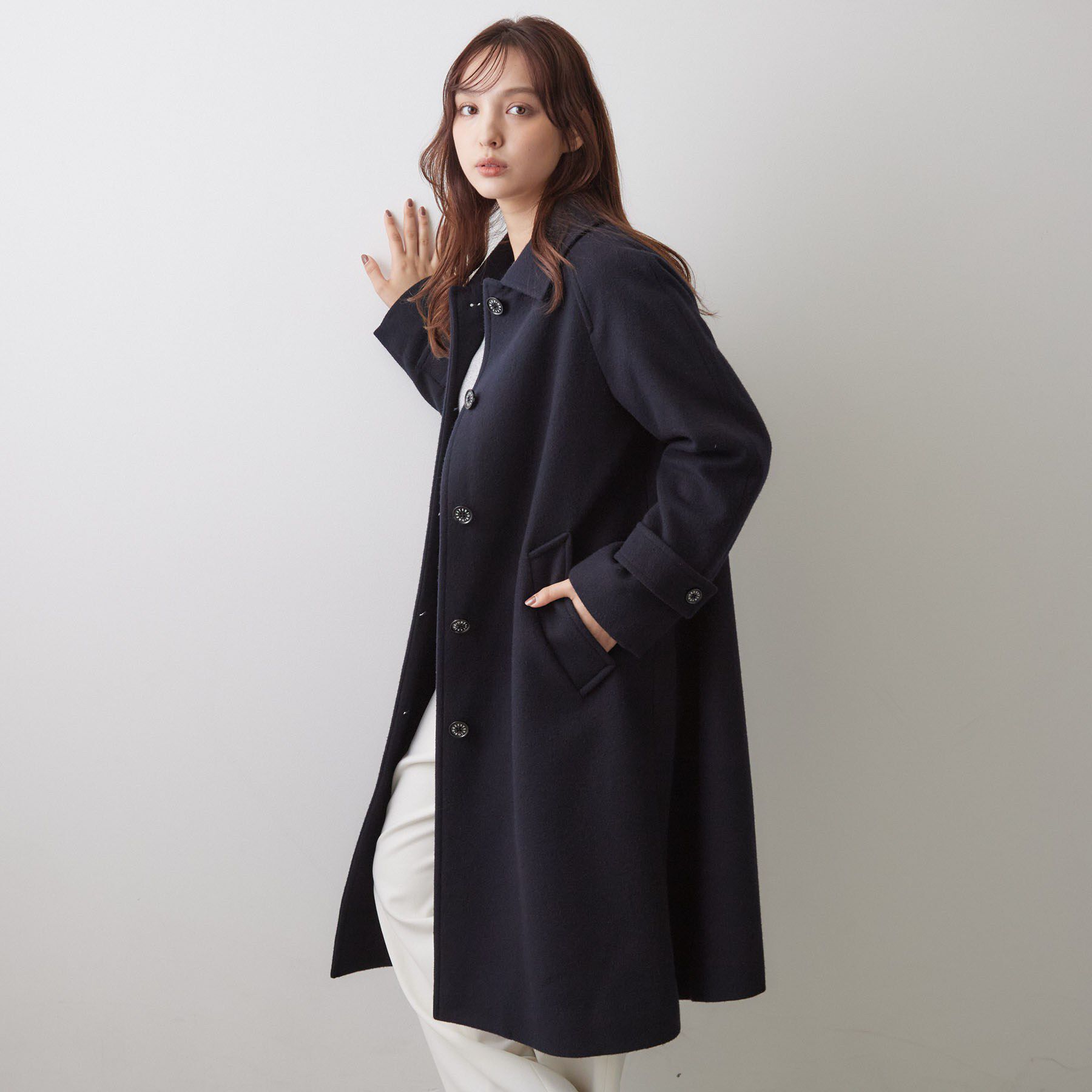 DRESSTERIOR「スーパー110sウールステンカラーコート」|ステンカラーコート|