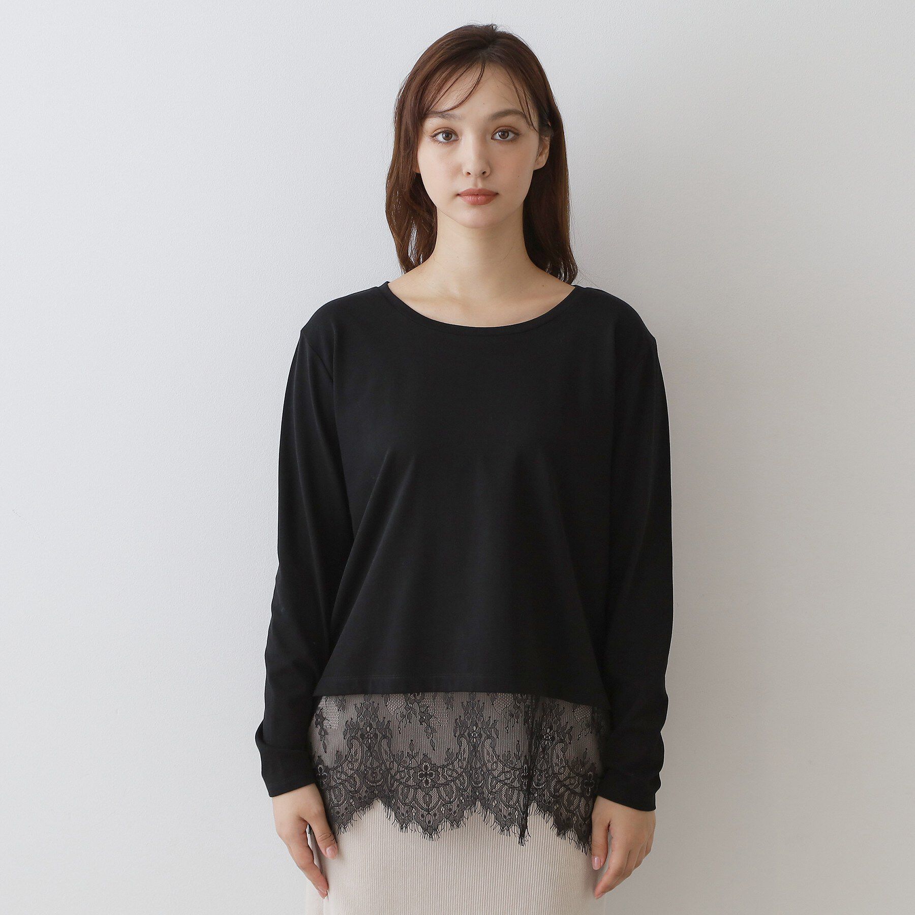 DRESSTERIOR「レースヘム ロングスリーブプルオーバー」|Tシャツ・カットソー|