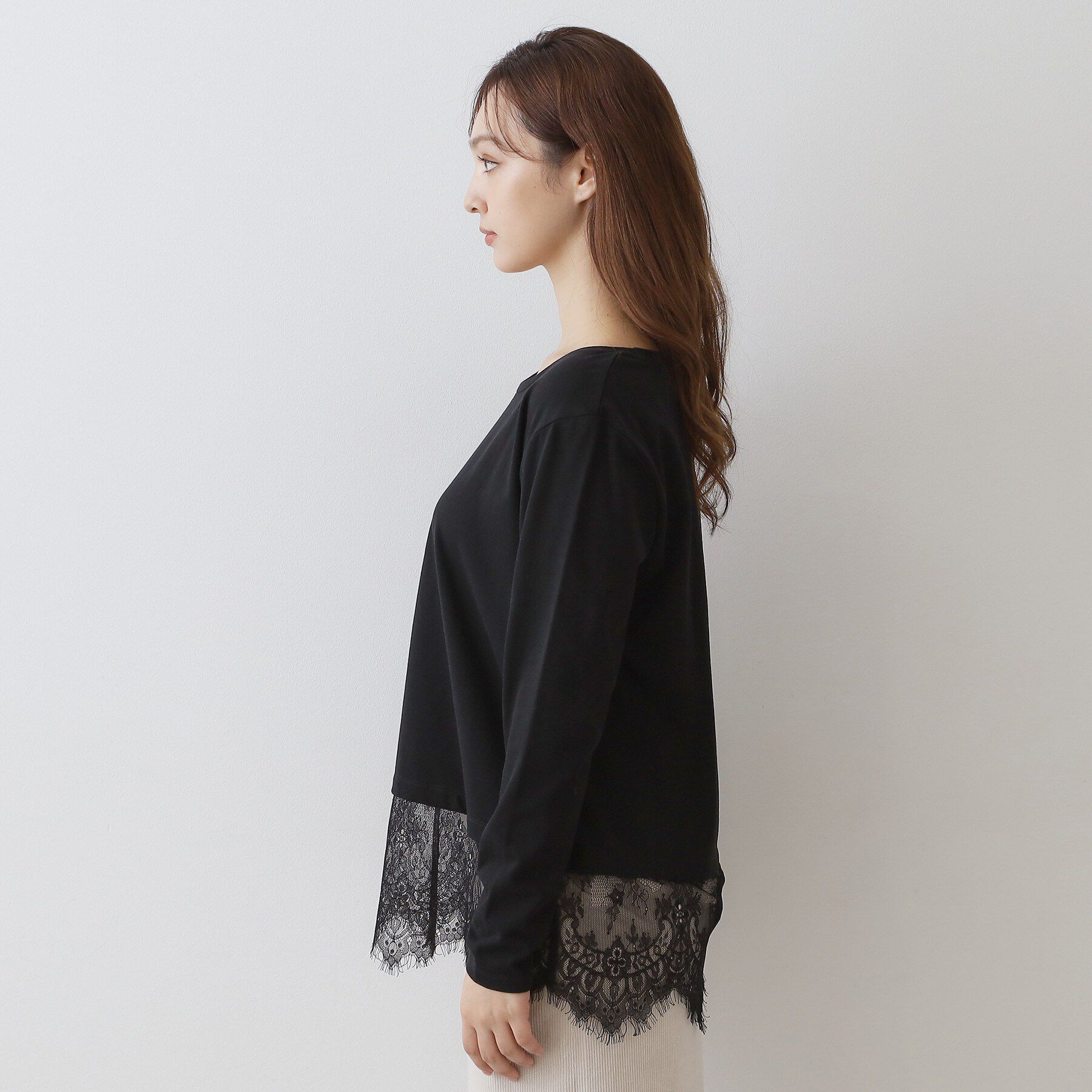 DRESSTERIOR「レースヘム ロングスリーブプルオーバー」|Tシャツ・カットソー|