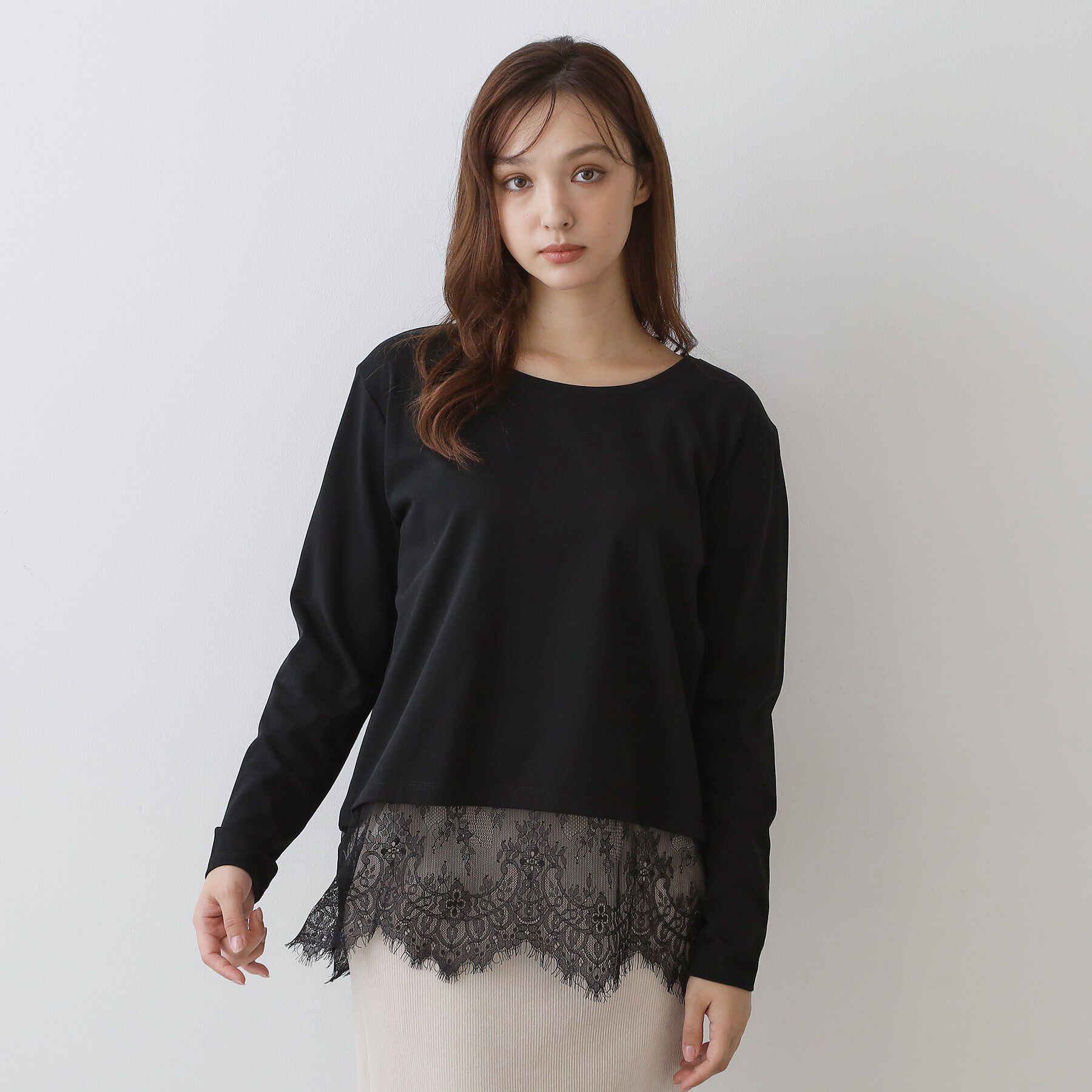 DRESSTERIOR「レースヘム ロングスリーブプルオーバー」|Tシャツ・カットソー|