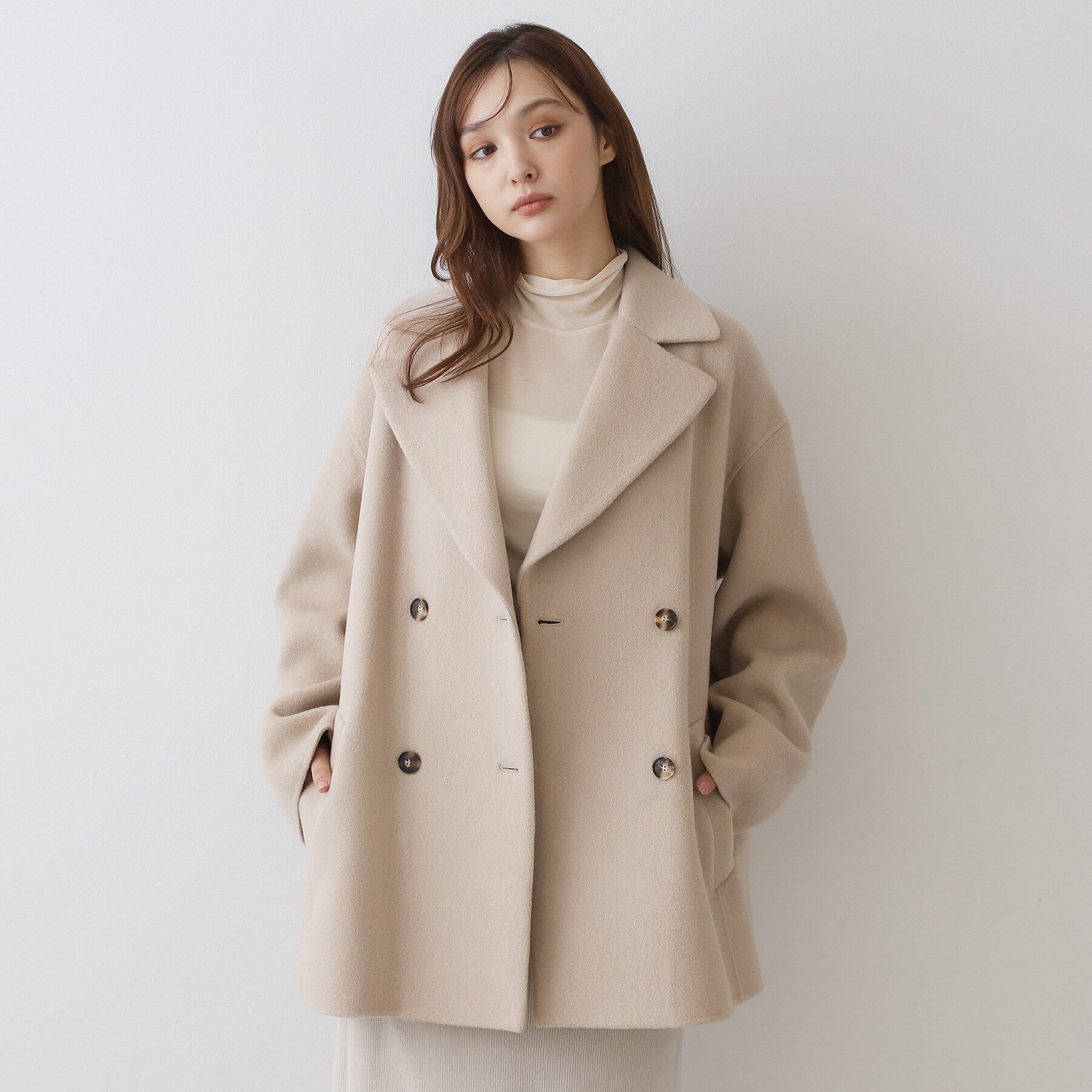 DRESSTERIOR「Super120シャルムウールブレンドミドルコート」|チェスターコート|