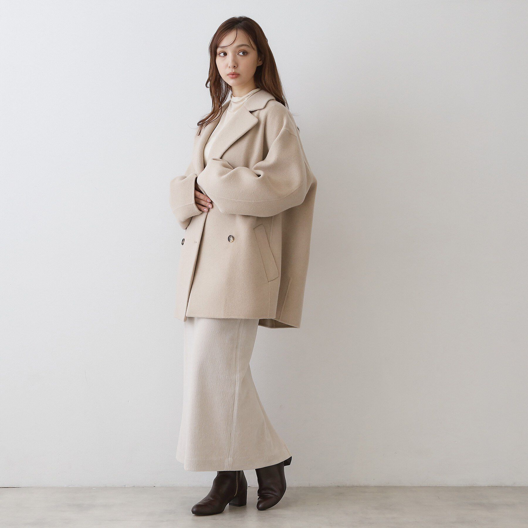 DRESSTERIOR「Super120シャルムウールブレンドミドルコート」|チェスターコート|