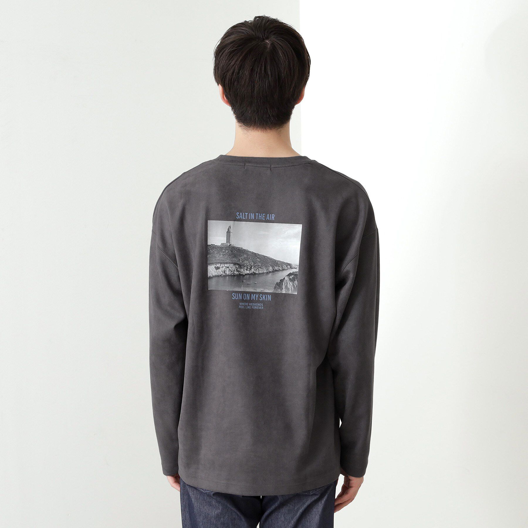 THE SHOP TK「スエード フォトプリントスウェット 【洗濯機OK】」|Tシャツ・カットソー|