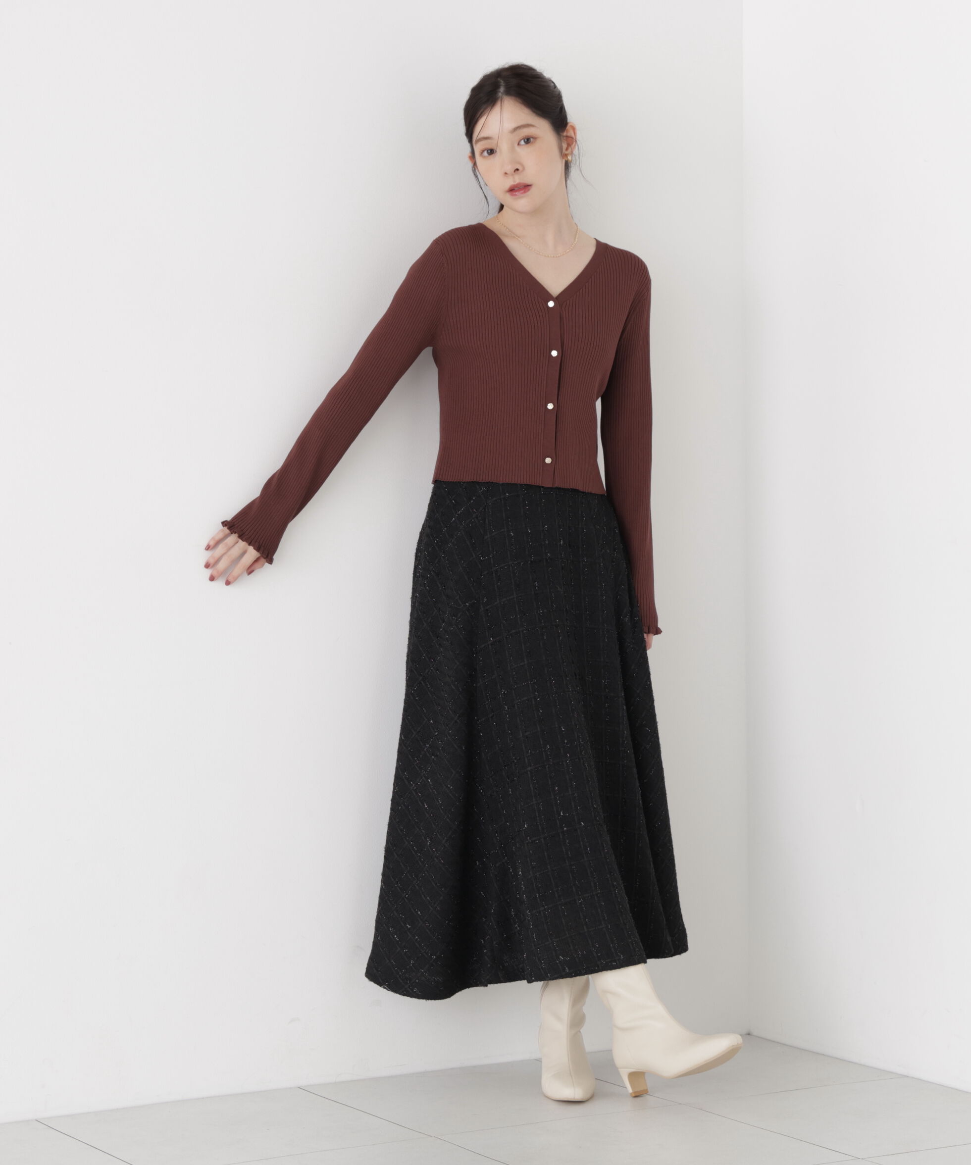 PROPORTION BODY DRESSING「ツイードフレアスカート」|スカート|