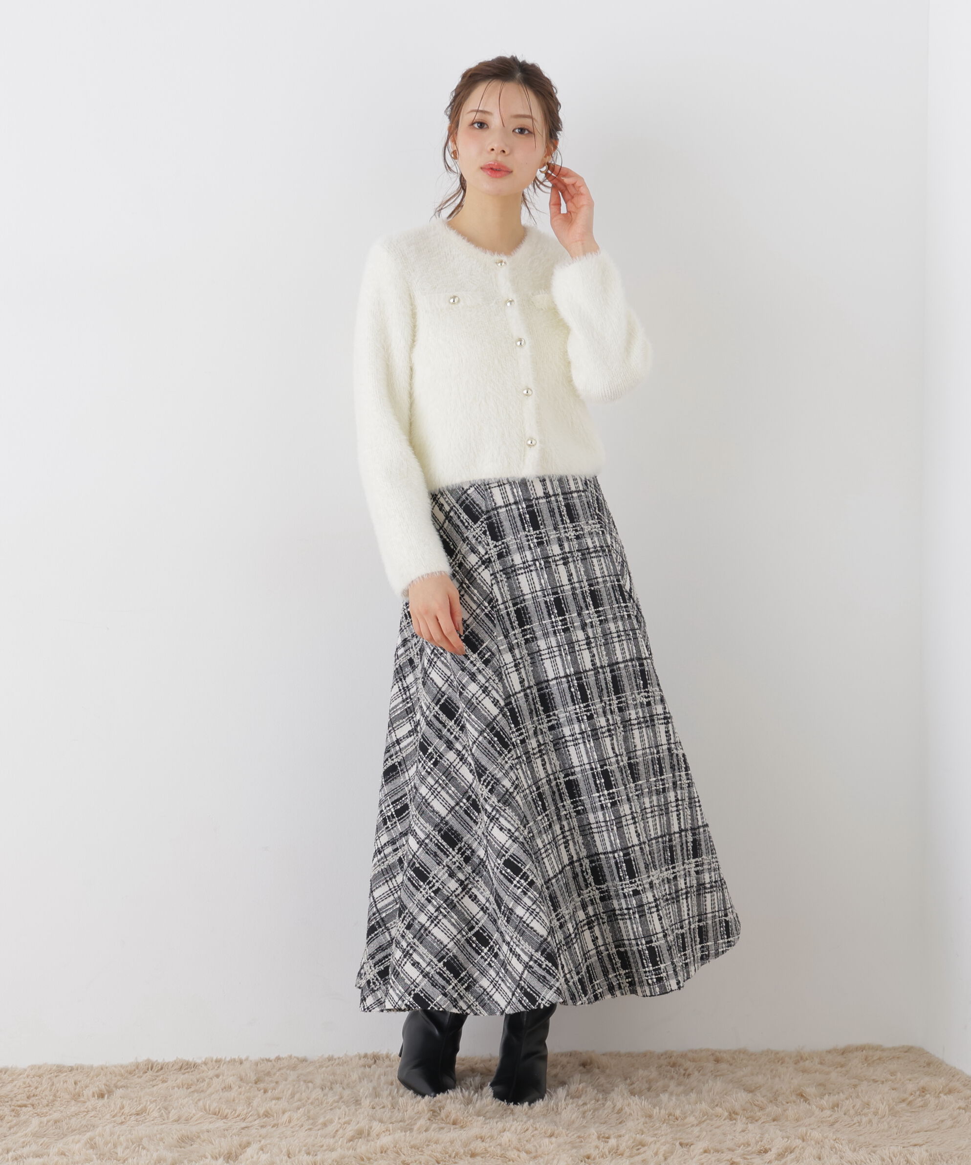 PROPORTION BODY DRESSING「ツイードフレアスカート」|スカート|