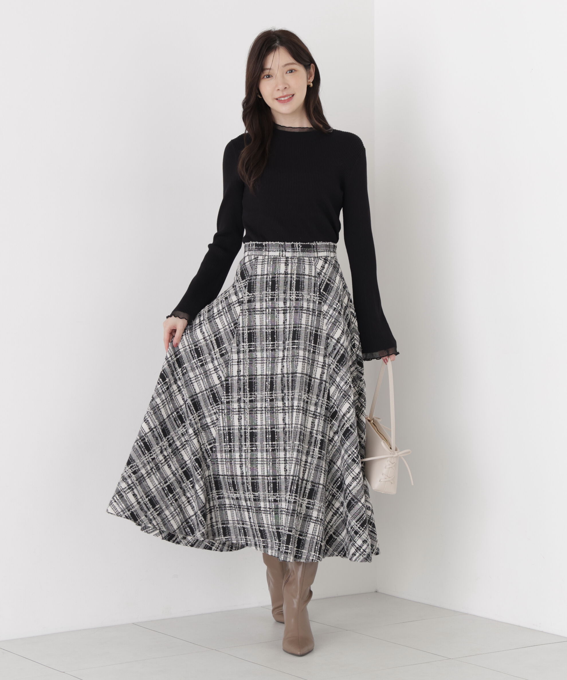 PROPORTION BODY DRESSING「ツイードフレアスカート」|スカート|