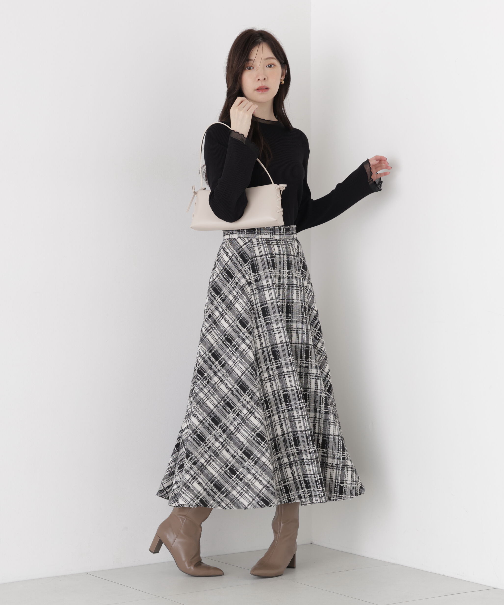 PROPORTION BODY DRESSING「ツイードフレアスカート」|スカート|