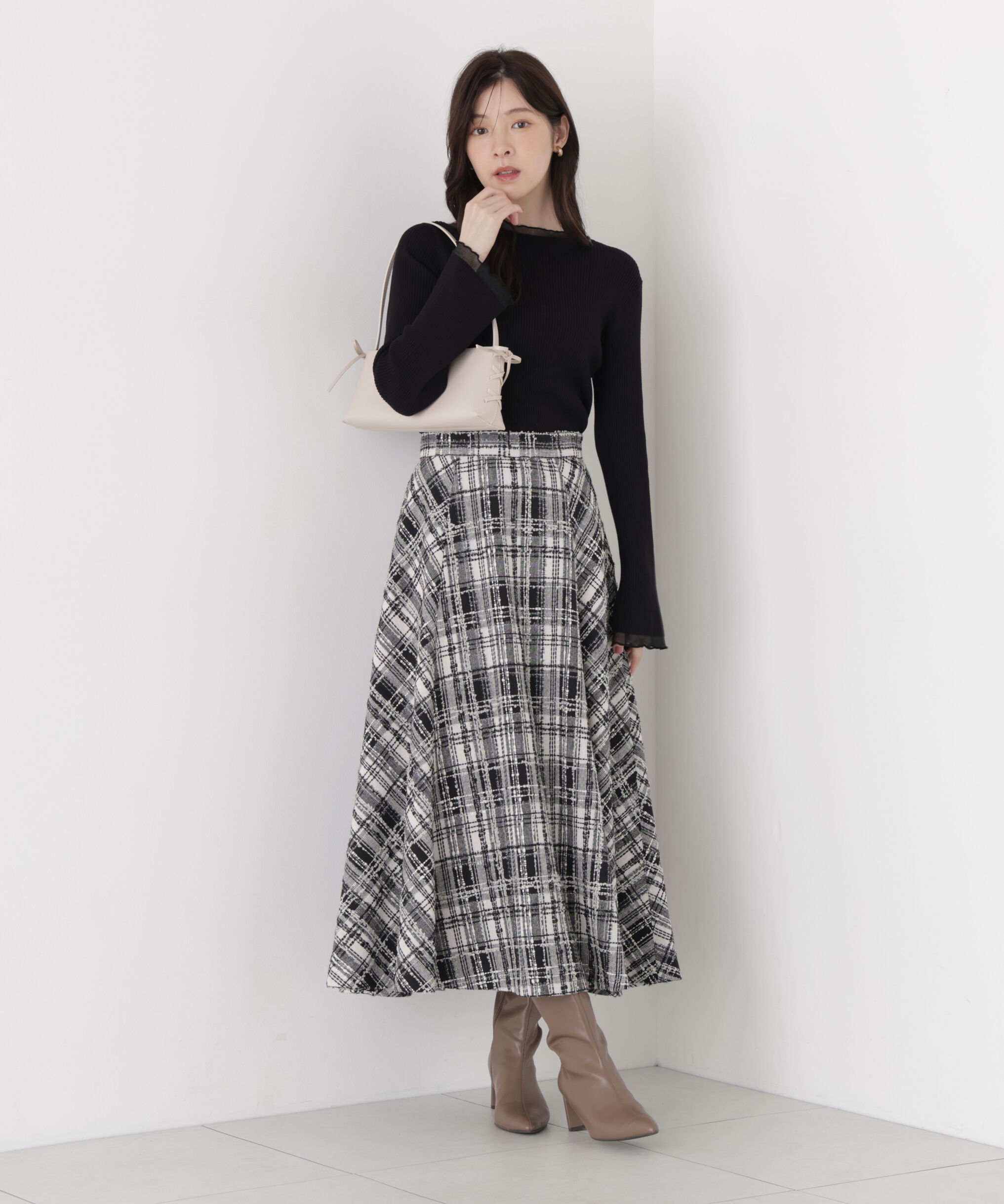 PROPORTION BODY DRESSING「ツイードフレアスカート」|スカート|