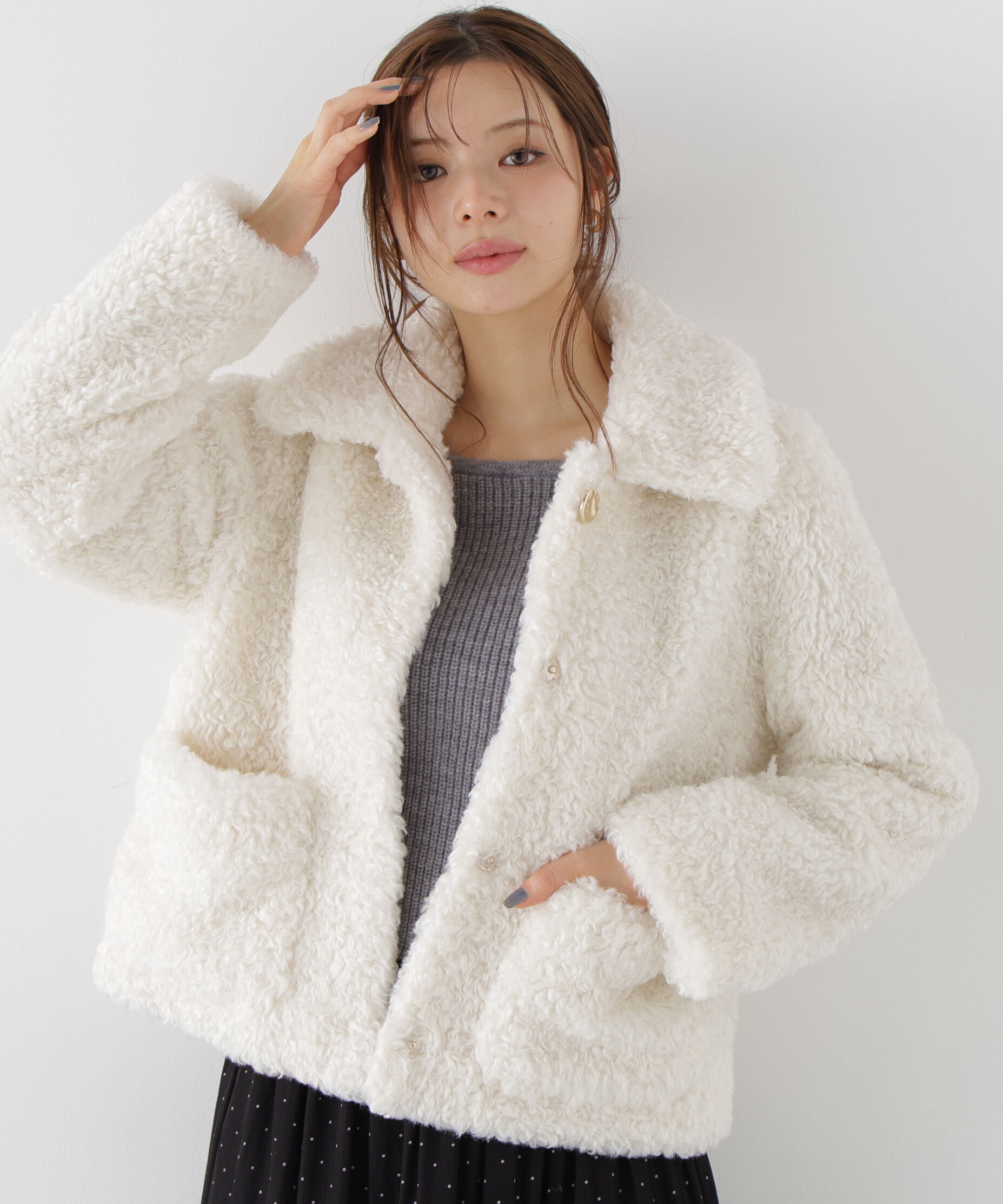 PROPORTION BODY DRESSING「衿付きフェイクファーブルゾン 26AW」|ブルゾン・スタジャン|