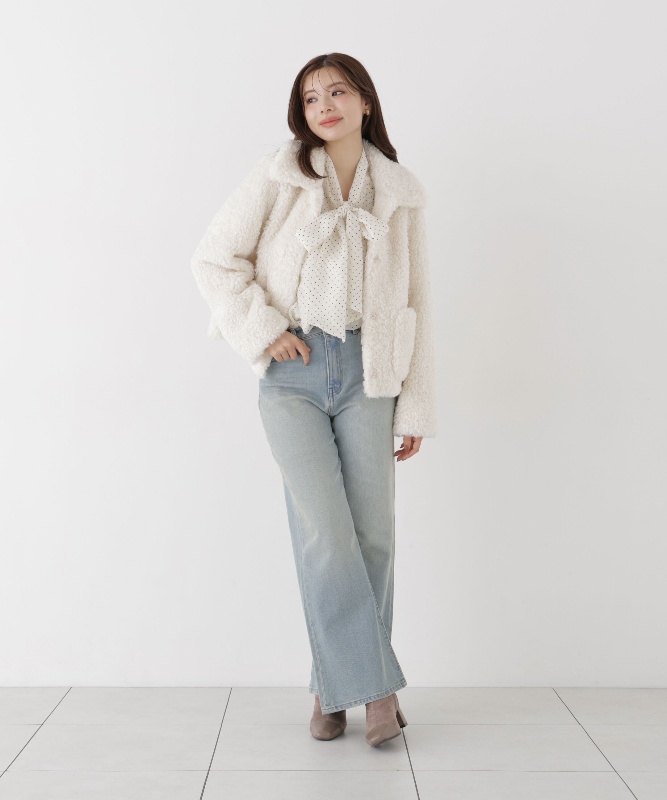 PROPORTION BODY DRESSING「衿付きフェイクファーブルゾン 26AW」|ブルゾン・スタジャン|