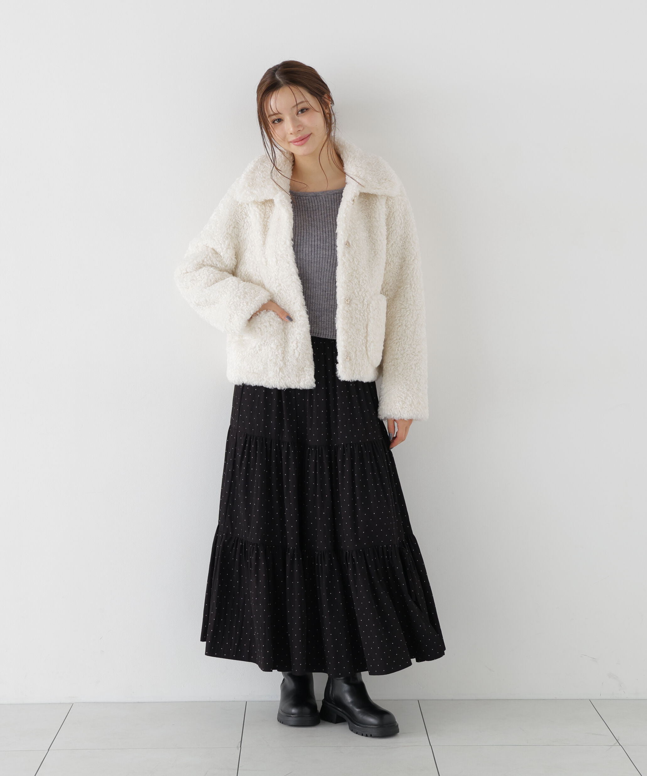 PROPORTION BODY DRESSING「衿付きフェイクファーブルゾン 26AW」|ブルゾン・スタジャン|