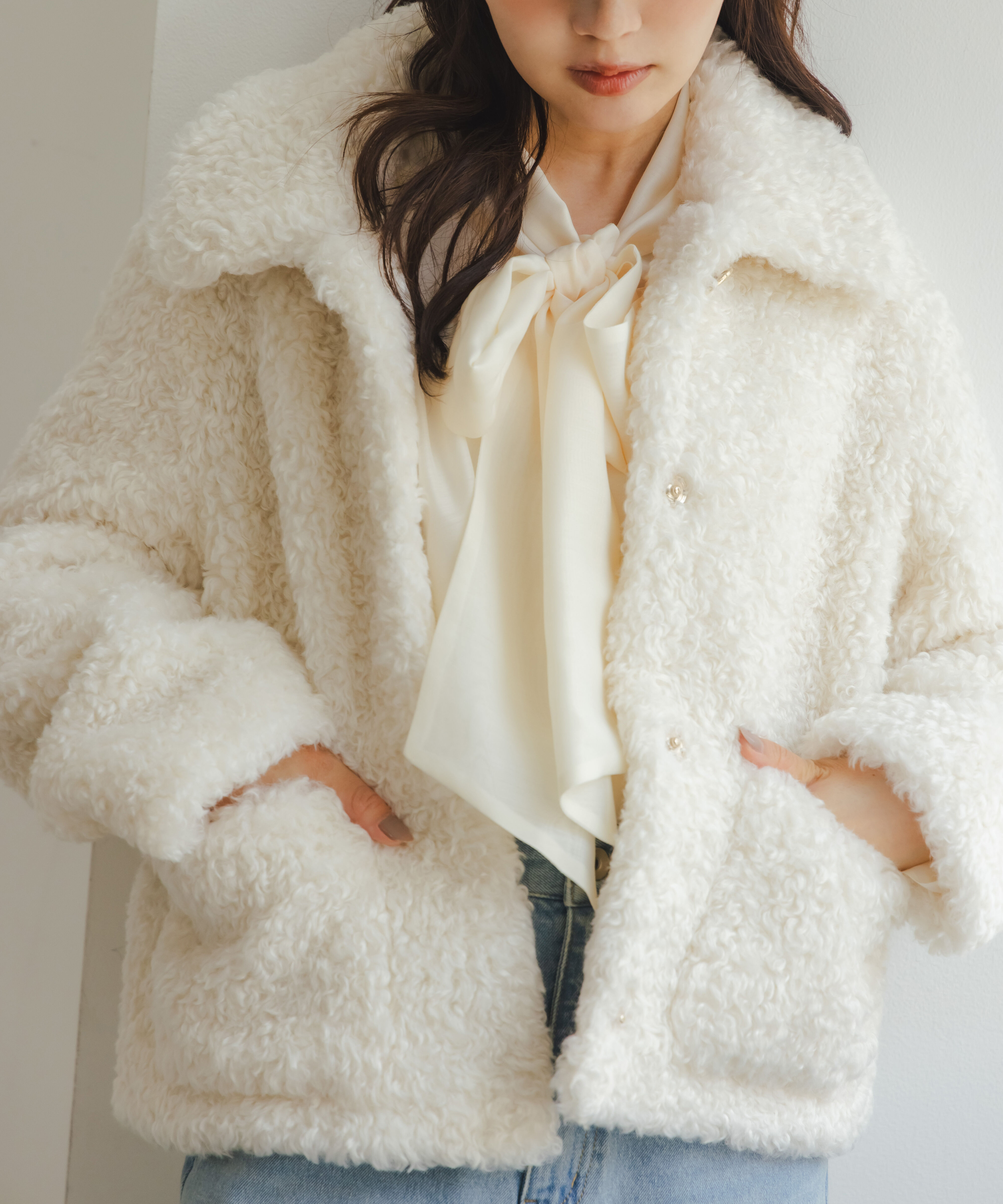 PROPORTION BODY DRESSING「衿付きフェイクファーブルゾン 26AW」|ブルゾン・スタジャン|