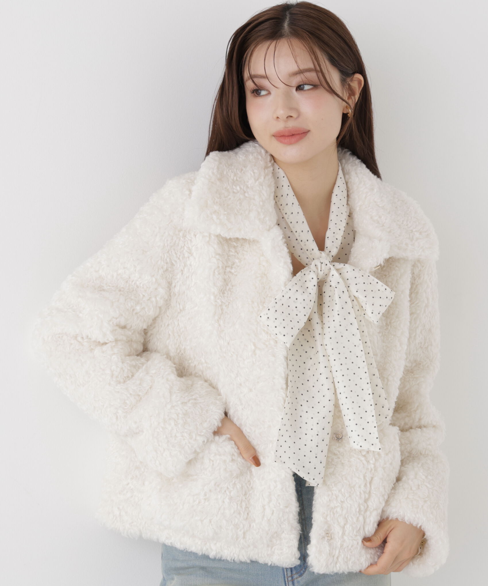 PROPORTION BODY DRESSING「衿付きフェイクファーブルゾン 26AW」|ブルゾン・スタジャン|