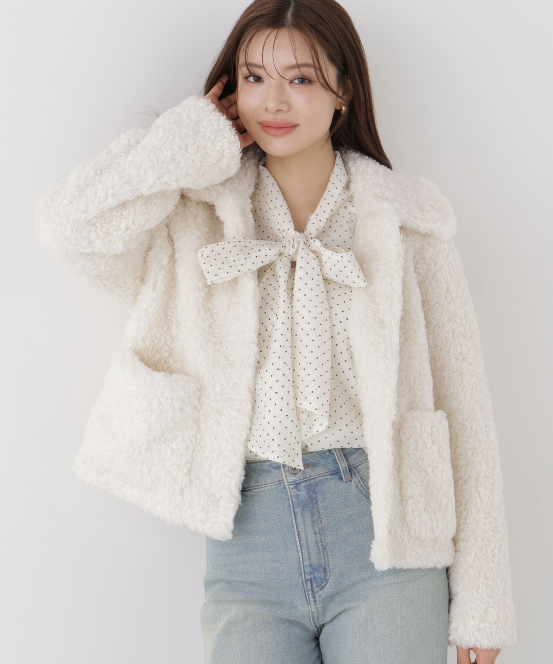 PROPORTION BODY DRESSING「衿付きフェイクファーブルゾン 26AW」|ブルゾン・スタジャン|
