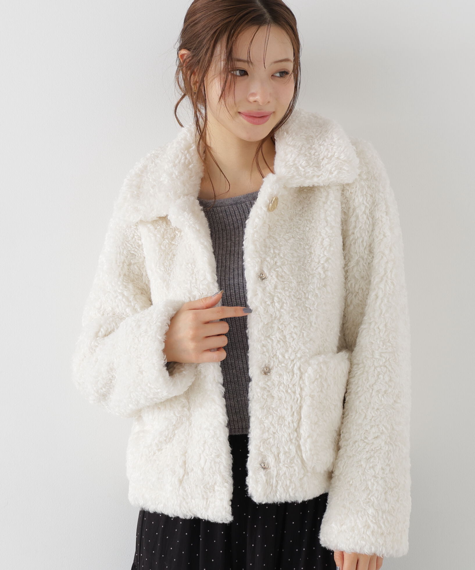 PROPORTION BODY DRESSING「衿付きフェイクファーブルゾン 26AW」|ブルゾン・スタジャン|