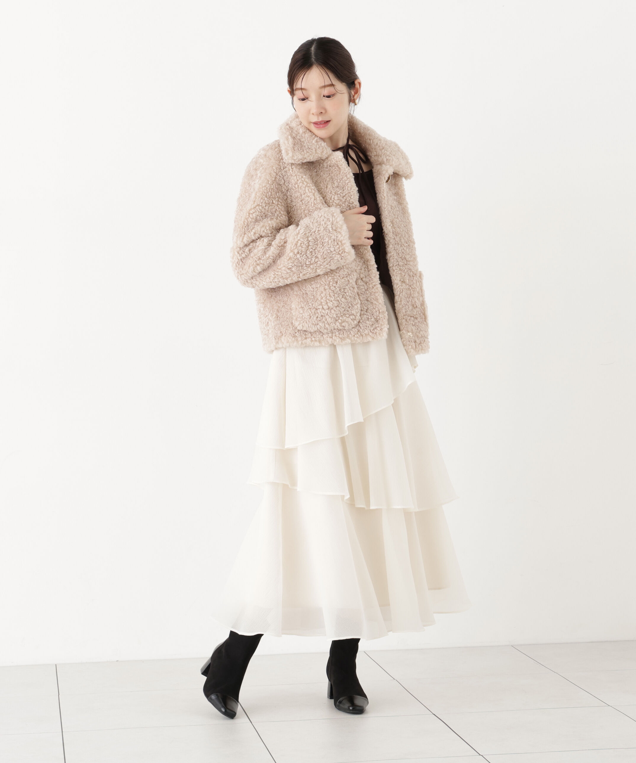 PROPORTION BODY DRESSING「衿付きフェイクファーブルゾン 26AW」|ブルゾン・スタジャン|