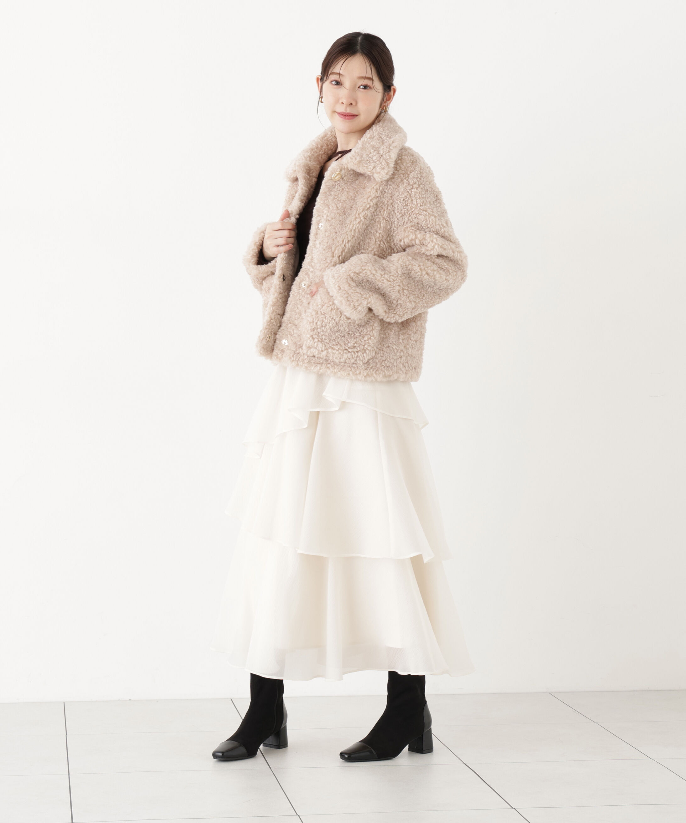 PROPORTION BODY DRESSING「衿付きフェイクファーブルゾン 26AW」|ブルゾン・スタジャン|