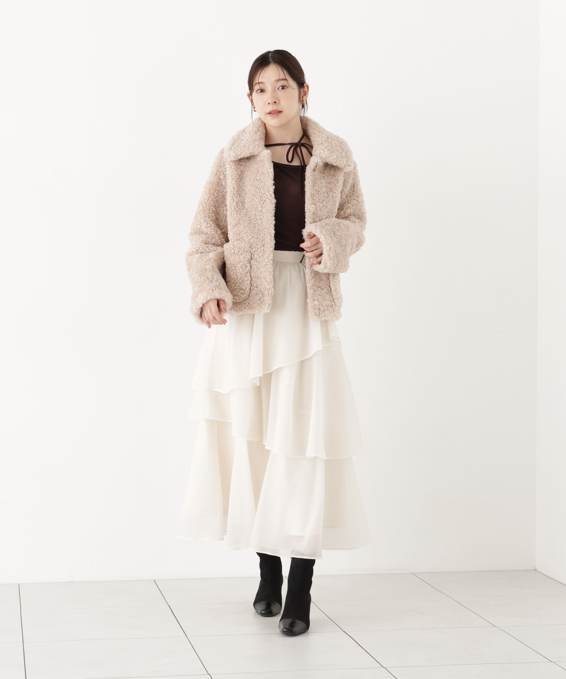 PROPORTION BODY DRESSING「衿付きフェイクファーブルゾン 26AW」|ブルゾン・スタジャン|