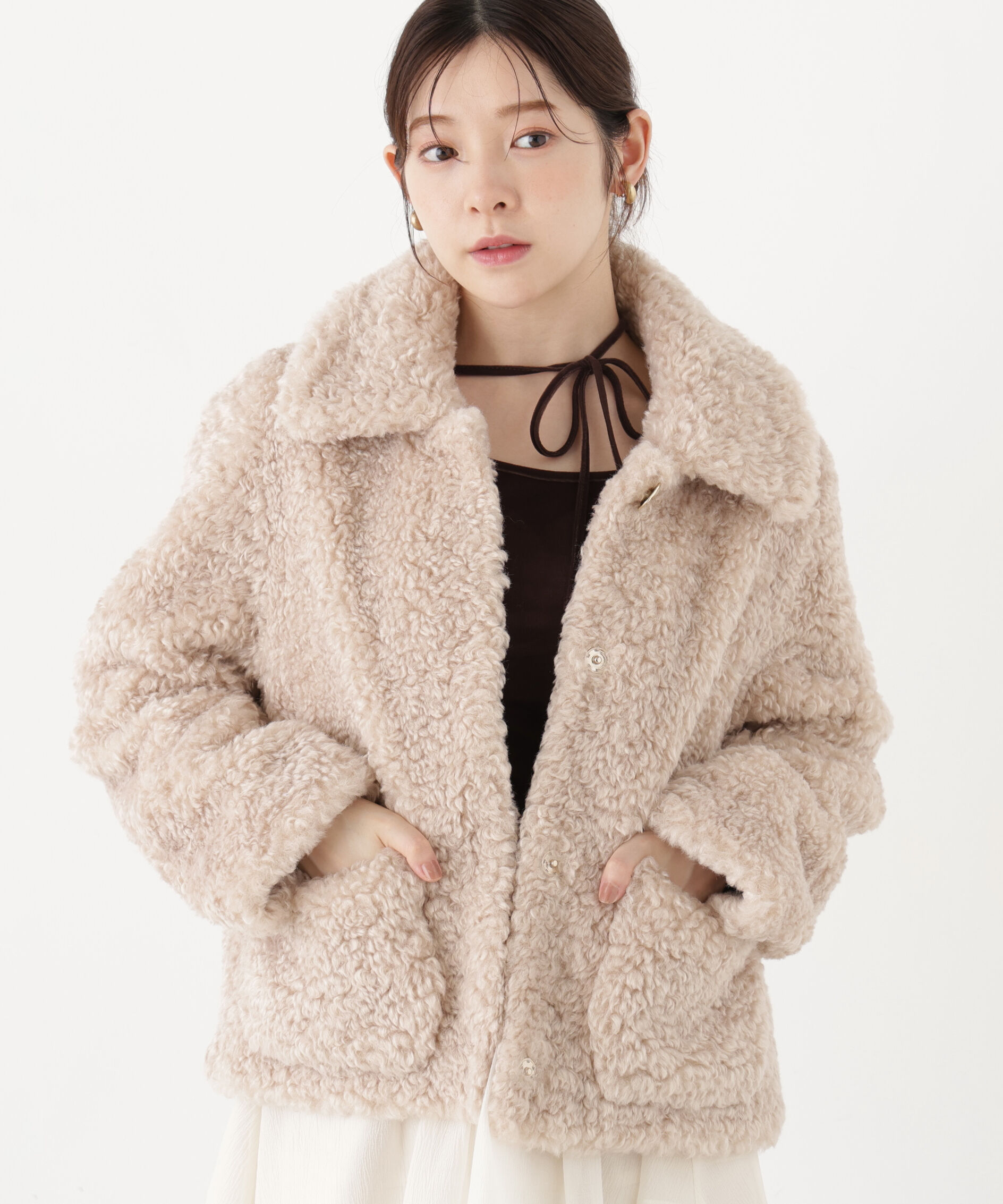PROPORTION BODY DRESSING「衿付きフェイクファーブルゾン 26AW」|ブルゾン・スタジャン|