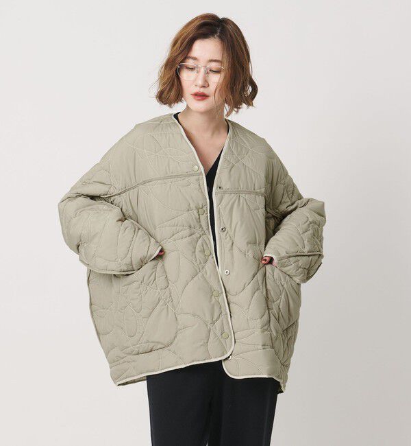 conte「【別注】＜manipuri for conte＞キルティングジャケット」|ノーカラーコート|