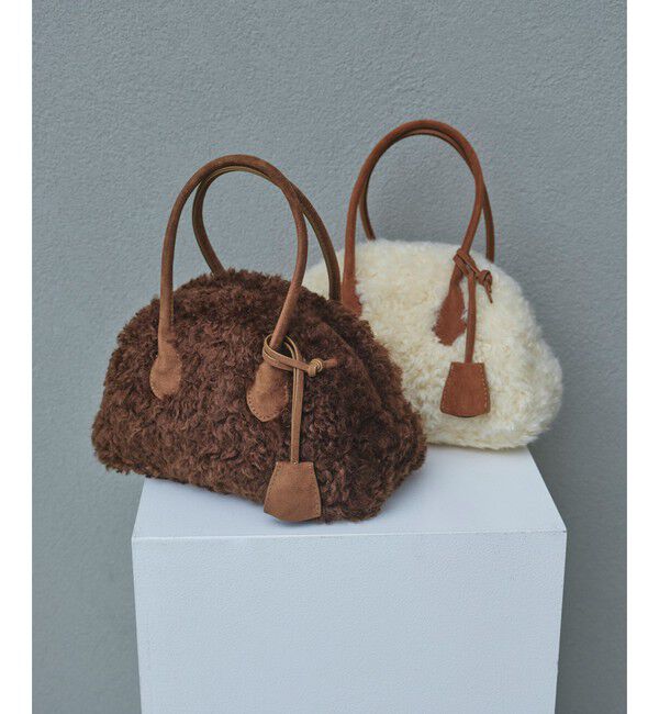 EMMEL REFINES「＜EMMEL REFINES＞EM フェイクムートン ボストンバッグ」|その他|DK.BROWN