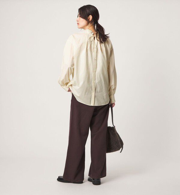 UNITED ARROWS green label relaxing「［size SHORTあり］フリルネック 2WAY ブラウス」|シャツ・ブラウス|