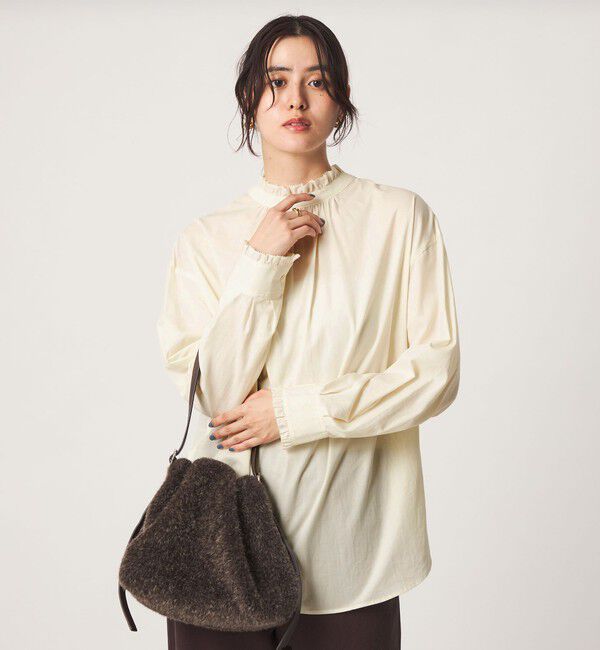 UNITED ARROWS green label relaxing「［size SHORTあり］フリルネック 2WAY ブラウス」|シャツ・ブラウス|