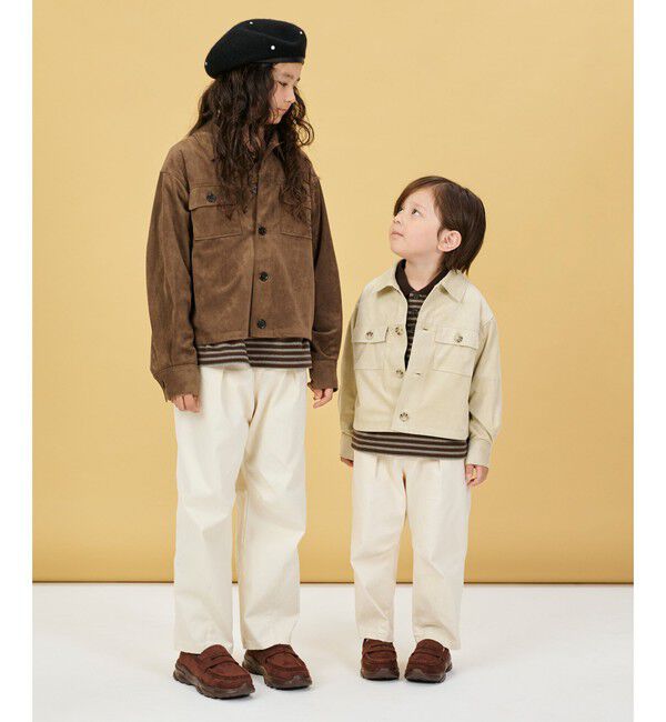 UNITED ARROWS green label relaxing「スエードライク シャツ ジャケット / キッズ 100cm-160cm」|カーディガン|