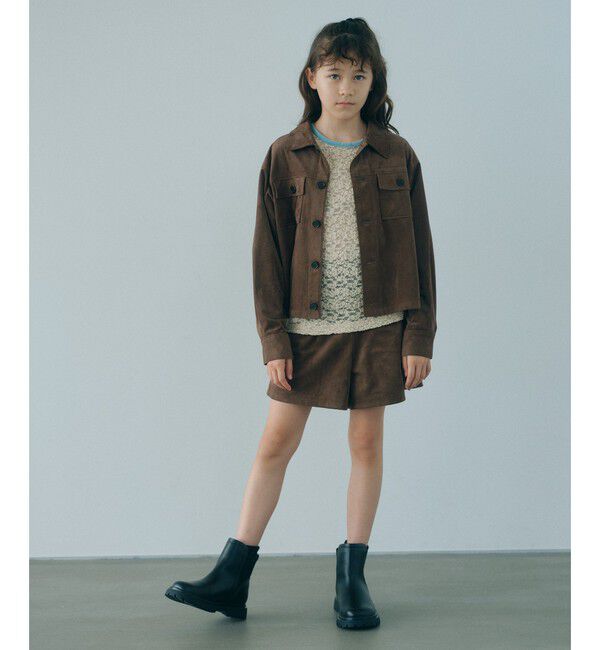 UNITED ARROWS green label relaxing「スエードライク シャツ ジャケット / キッズ 100cm-160cm」|カーディガン|