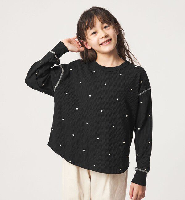 UNITED ARROWS green label relaxing「ハート ワッフル ロングスリーブ Tシャツ / キッズ 100cm-160cm」|Tシャツ・カットソー|