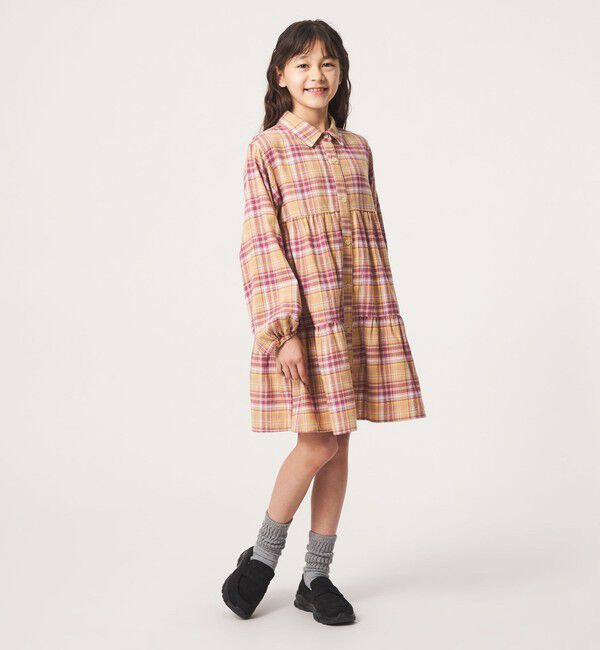 UNITED ARROWS green label relaxing「チェック ティアードワンピース / キッズ 100cm-160cm」|ワンピース|
