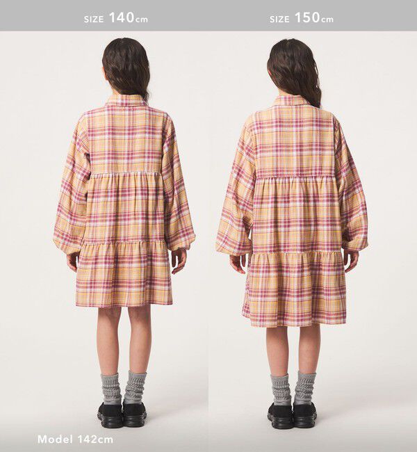 UNITED ARROWS green label relaxing「チェック ティアードワンピース / キッズ 100cm-160cm」|ワンピース|