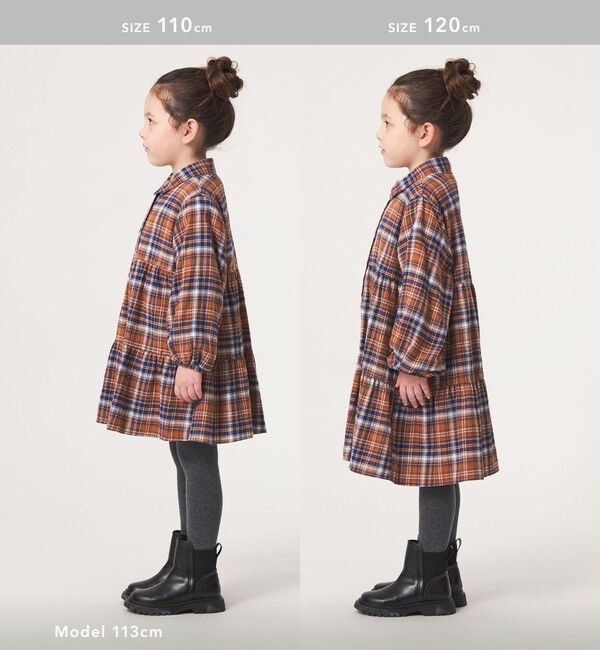 UNITED ARROWS green label relaxing「チェック ティアードワンピース / キッズ 100cm-160cm」|ワンピース|