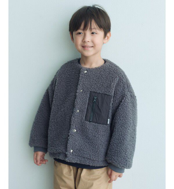 UNITED ARROWS green label relaxing「【スタメンシリーズ】ボア スナップ ブルゾン / キッズ 100cm―160cm」|その他|DK.GRAY