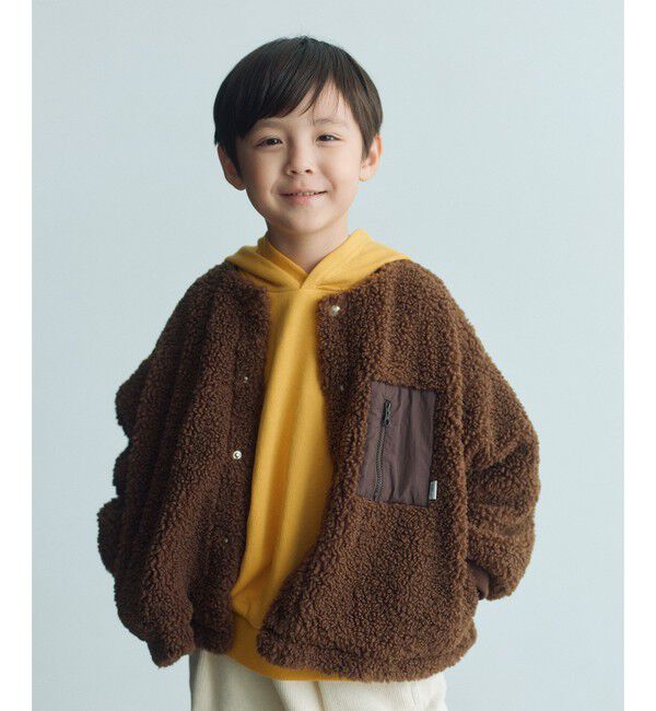 UNITED ARROWS green label relaxing「【スタメンシリーズ】ボア スナップ ブルゾン / キッズ 100cm―160cm」|その他|DK.BROWN