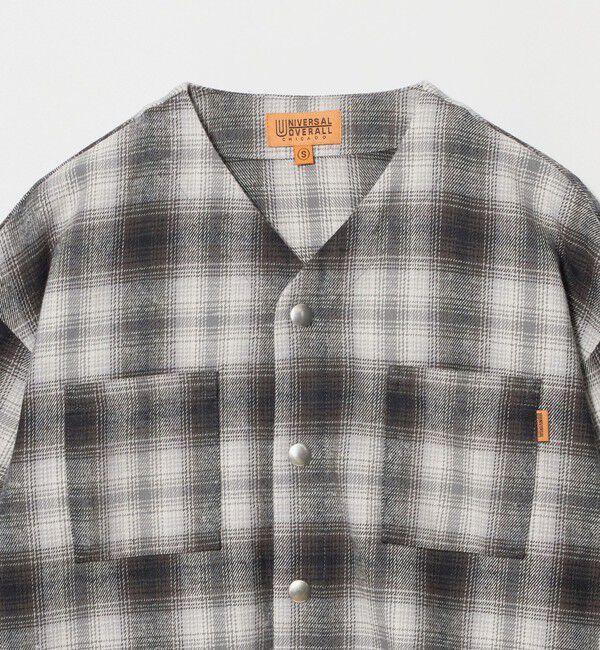 UNITED ARROWS green label relaxing「【別注】＜UNIVERSAL OVERALL＞Vネック チェック カーディガン / キッズ 100cm-130cm」|カーディガン|