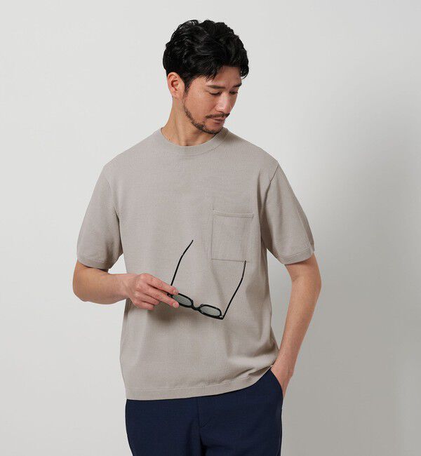 BEAUTY&YOUTH UNITED ARROWS「【WEB限定 WARDROBE SMART】マシーンウォッシュ 1ポケット ニット Tシャツ【抗菌防臭】」|Tシャツ・カットソー|