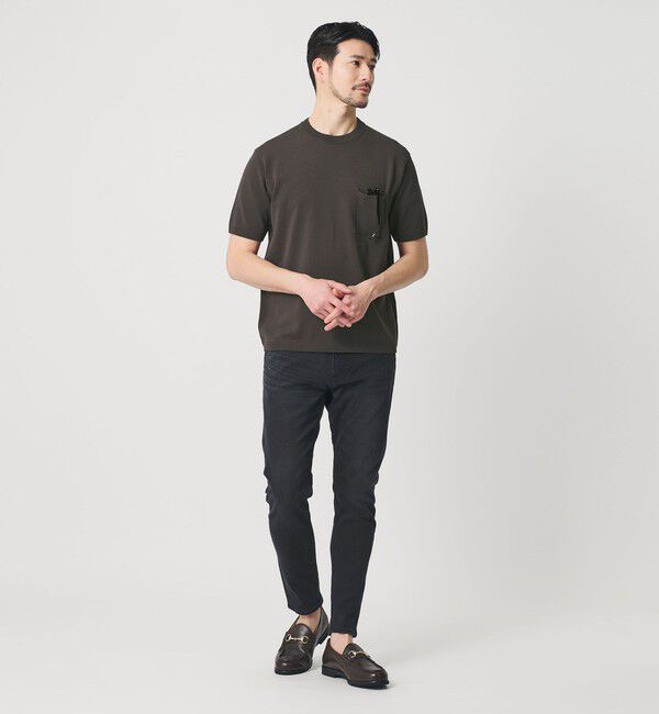 BEAUTY&YOUTH UNITED ARROWS「【WEB限定 WARDROBE SMART】マシーンウォッシュ 1ポケット ニット Tシャツ【抗菌防臭】」|Tシャツ・カットソー|