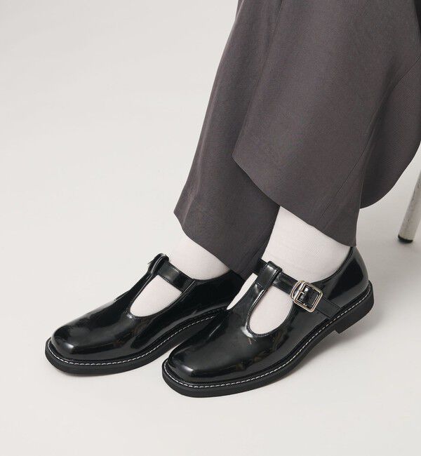 BEAUTY&YOUTH UNITED ARROWS「レザーライク Tストラップ ローファー」|ビジネス・ドレスシューズ|